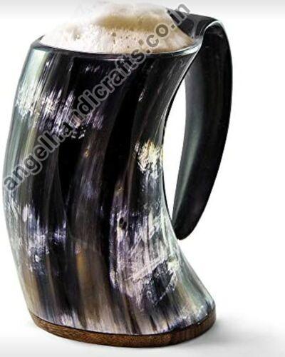 Round Polished Natural Horn Mug, for Drinkware, Pattern : Plain