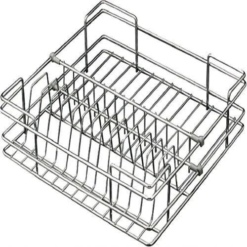 Rectangular Stainless Steel Wire Kitchen Basket, Color : Silver