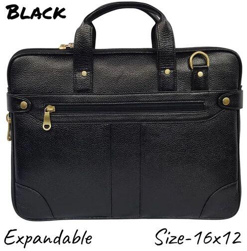 Leather Laptop Bags, Color : Black