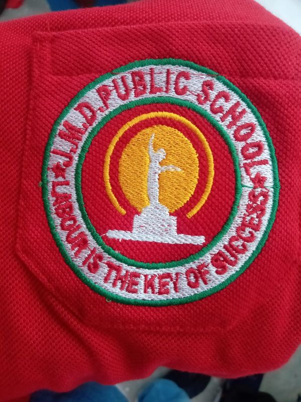 School logo wirting from computer embroidery, for Fabric Use, Feature : Attractive Look, Eco-Friendly