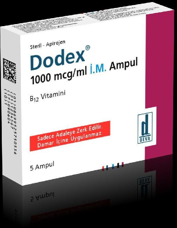 B12 1000 mcg/ml x 5 amp. Dodex