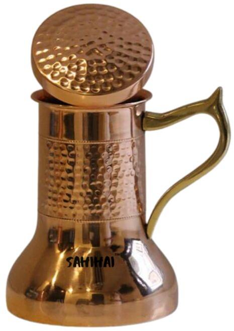 Bedside Carafe With Brass Handle Jug