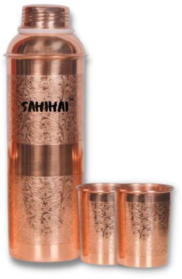 COPPER BOTTLE GLASS SET