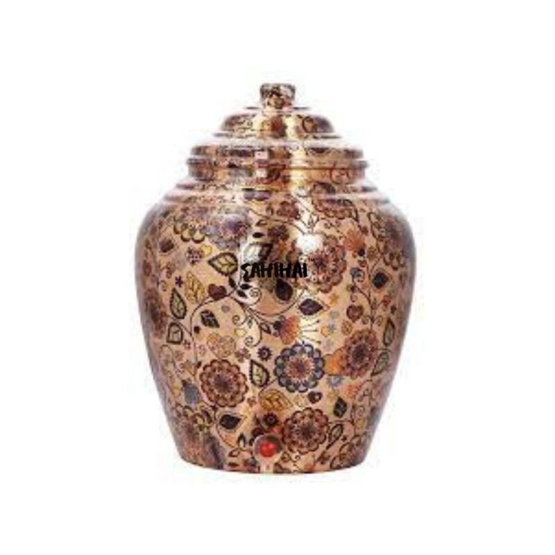 Copper Designer Printed Water Pot, For Decorating Flower