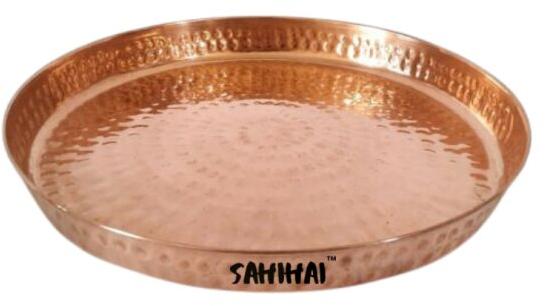 Round Copper Dinner Plate Thali, Feature : Several Health Benefits.