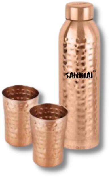 Sahi Hai Copper Hammered 2 Glass Bottle