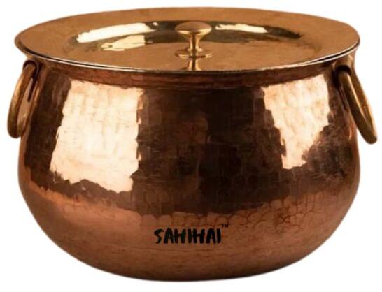 Polished Copper Biryani Handi, For Cooking, Feature : Eco-friendly, Light Weight