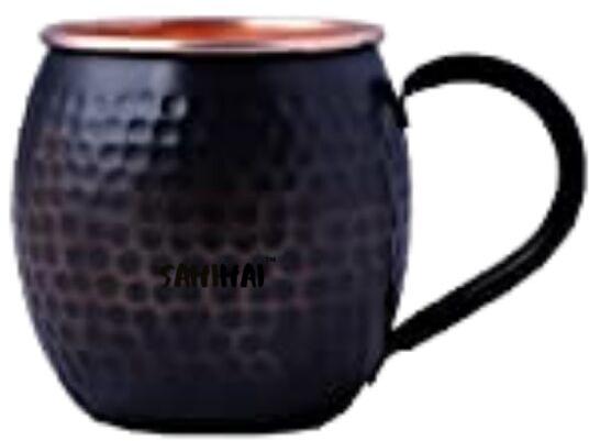 Sahi Hai MODERN BLACK POWDER COATING MOSCOW MULE COPPER MUGS