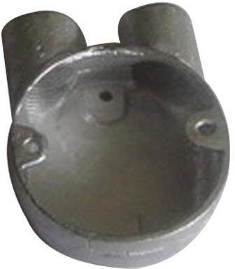 Silver Techno Flex Round Coated Cast Iron U Shaped Junction Box, for Conduit Fittings, Pattern : Plain