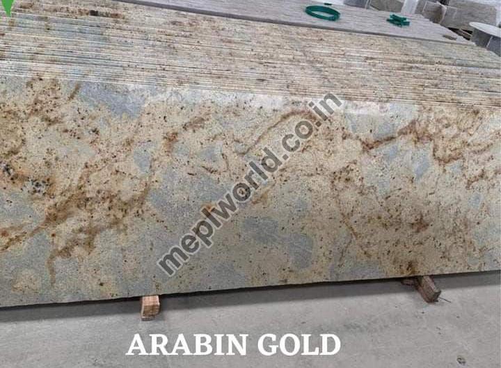 Polished Arabian Gold Granite Slab, for Vanity Tops, Staircases, Kitchen Countertops, Flooring, Width : 2-3 Feet