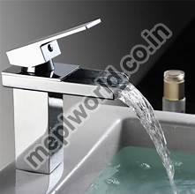 Silver Polished Stainless Steel Waterfall Bathroom Sink faucet, Feature : Fine Finished, Durable