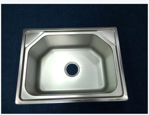 Experia Polished Stainless Steel Square Kitchen Sink, Color : Silver