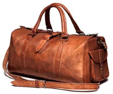 Plain Leather Travel Bag, Feature : Light Weight, Durable, Complete Finishing