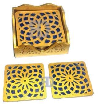Square Polished RD-1202 Wooden MDF Coasters, for Tableware, Pattern : Carved