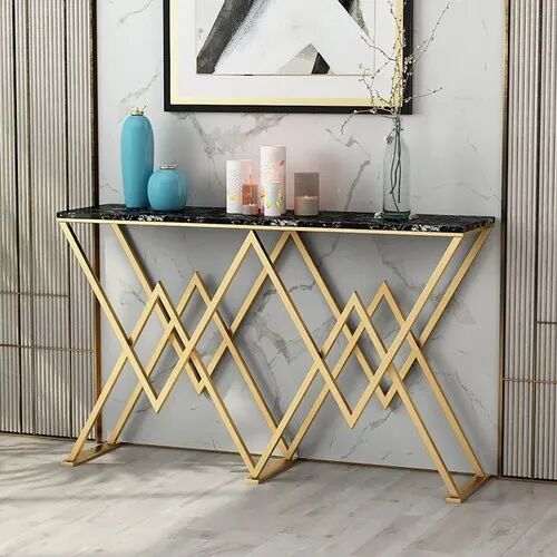 Rectangular Stainless steel console Table, Color : Gold