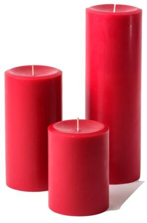 Circular Wax Pillar Candle, Color : Red/White
