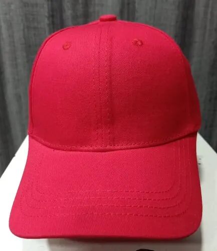 Red Cotton Casual Cap
