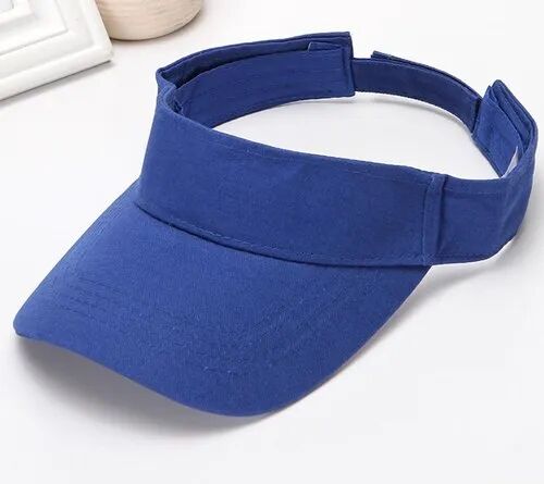 Kapture Headwear Blue Cotton Twill Tennis Visor Cap, Occasion : Sports