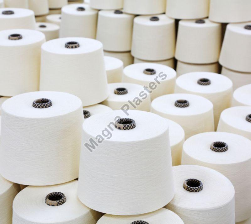 White Cotton Yarn, for Textile Industry, Pattern : Plain