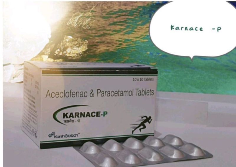 Karnace-SP Aceclofenac and Paracetamol Tablets, Packaging Type : Blister