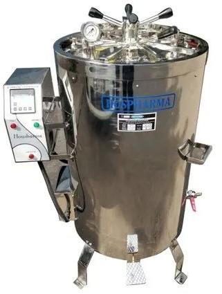 Polished Stainless Steel HOSPHARMA Vertical Autoclave radial Locking, for Laboratory Use, Hospitals