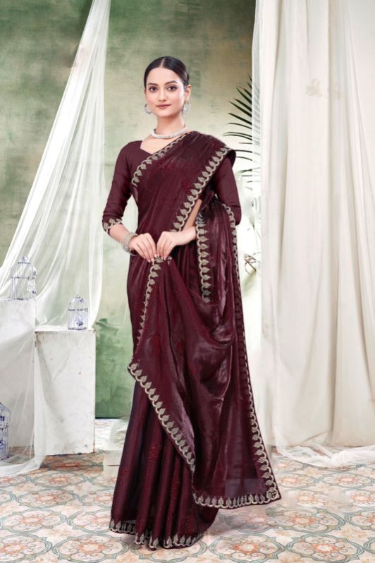 Ladies Party Wear Chiffon Saree