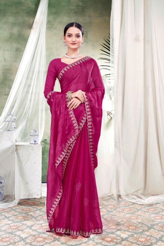 Ladies Party Wear Chiffon Saree