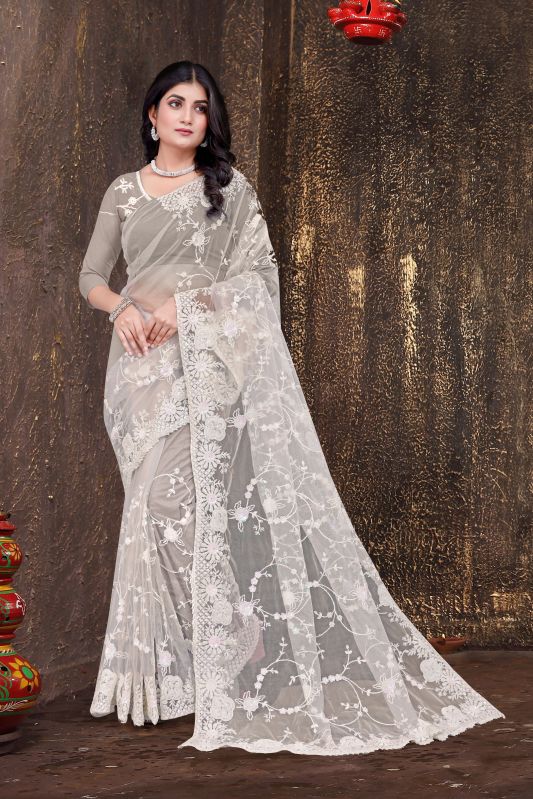 Laides Self Design Bollywood Net Saree