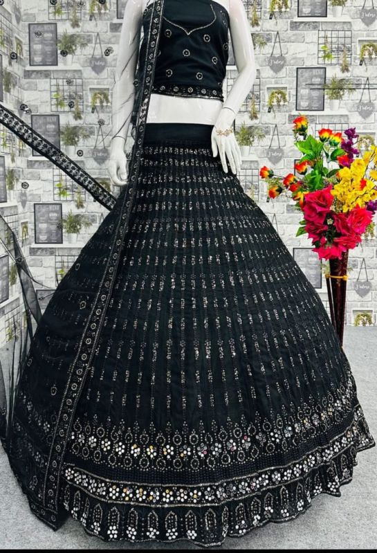 Black Embroidered Lehenga Choli