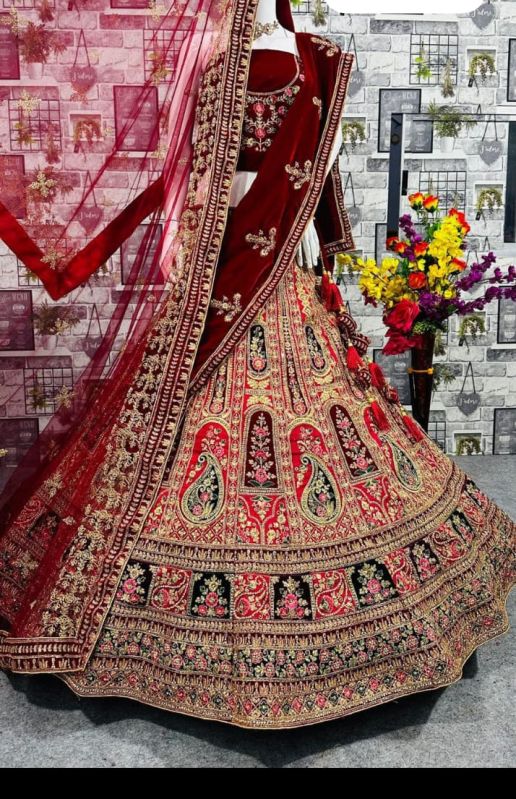 Multicolor Bridal Wear Lehenga Choli, Size : Free Size, S