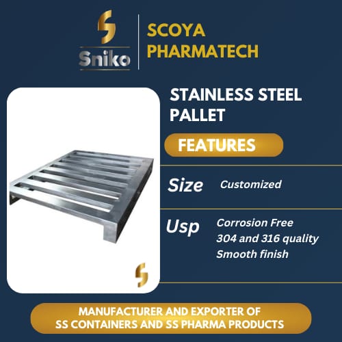 10-20kg Stainless Steel Pallets, For Automobiles, Warehouse, Chemicals/oils/api/pharma, Width : 100-200mm