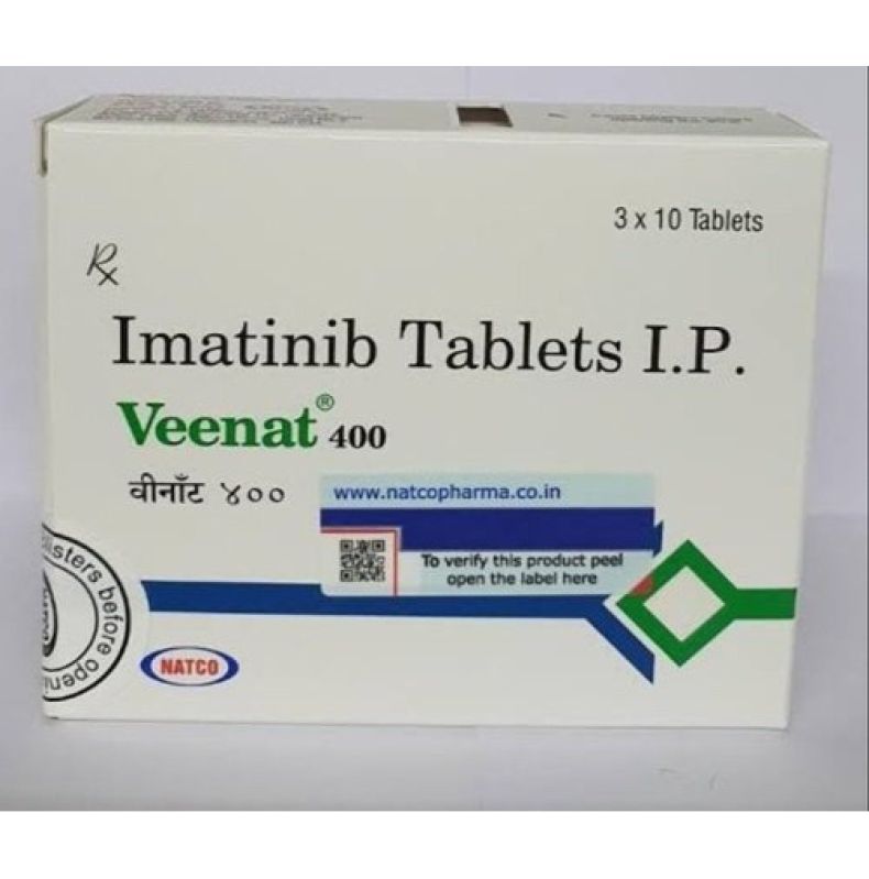 Veenat 400mg imatinib tablets, for Clinical, Hospital, Personal, Packaging Size : 100mg (120tab) Bottle
