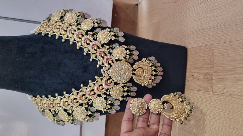 Pure Gold Jadau Kundan Meena Jewellery, Technics : Handmade