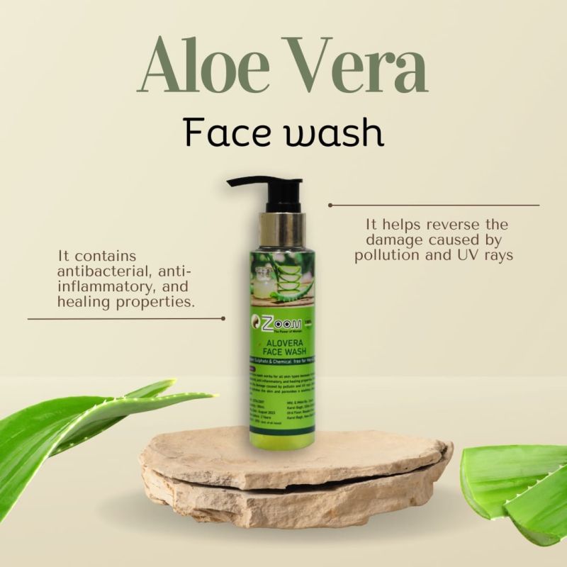 Zoom Aloe Vera Face Wash, Packaging Type : Plastic Bottle