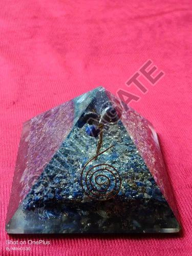 Dark Blue Saini Agate Polished Lapis Lazuli Orgone Pyramid, for Healing Reki