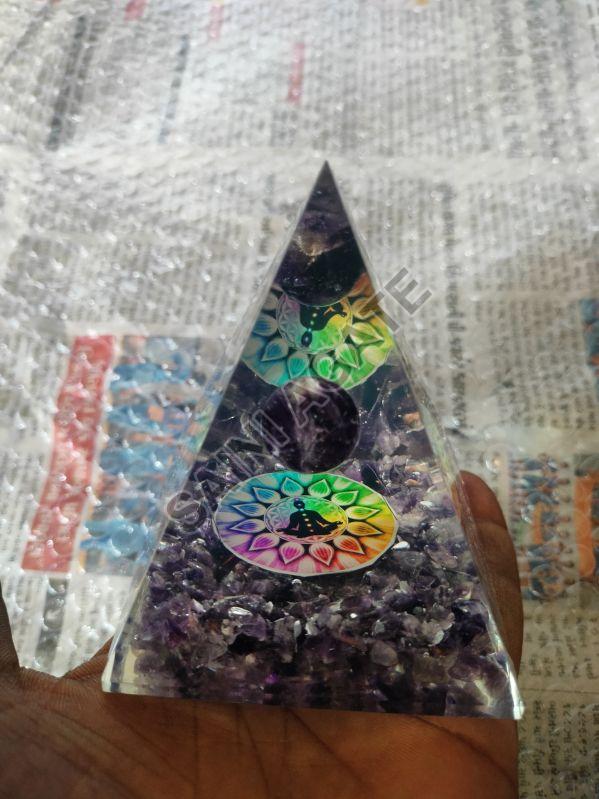 Saini Agate Polished Gemstone Orgone Tower Pyramid, Color : Multicolor