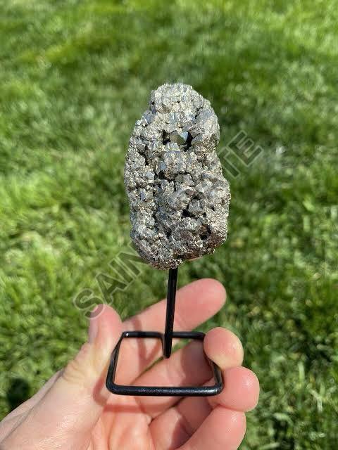 Stone Pyrite Cluster with Stand, for Healing, Reki, Meditation, Feature : Anti Corrosive, Durable