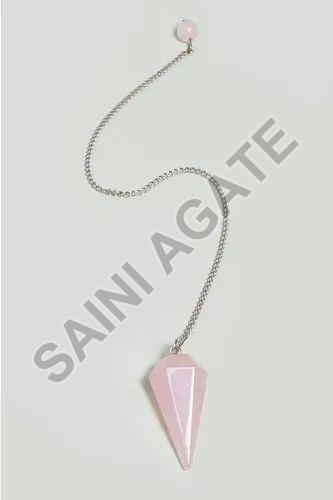 Saini Agate Plain Polished Rose Quartz Pendant, for Healing, Specialities : Great Design, Fine Finished