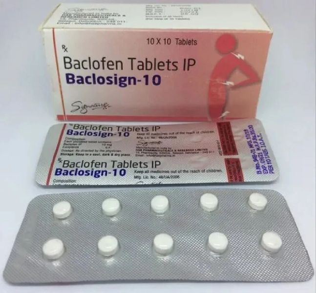 Baclosign 10mg Tablets, for Personal, Hospital, Clinical, Packaging Type : Plastic Packets, Pack