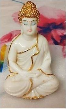 White Golden 500gm Marble Dust Buddha Statue, for Home Decor, Packaging Type : Carton Box