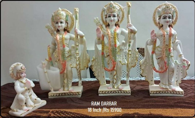 Multicolor Marble Dust Ram Darbar, for Worship, Temple, Office, Home