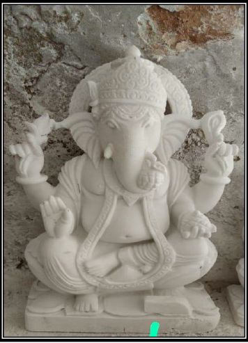 White marble ganesh statue, for Home Decoration