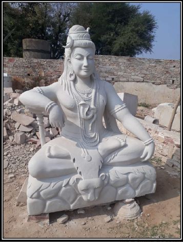 Grey Mint Sandstone Shiva Statue, for Home Decoration