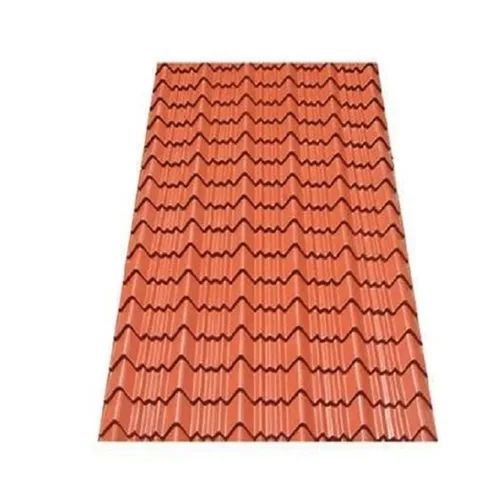 Red Color Coated UPVC Tile Roof Sheet, Shape : Rectangular