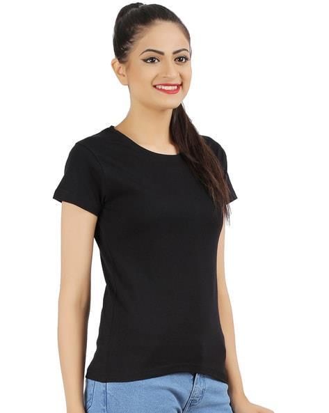 Ladies Plain Round Neck T Shirt