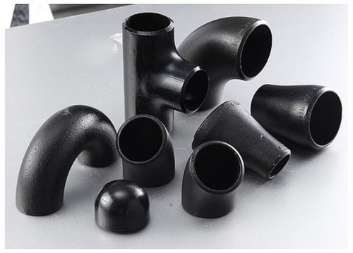 Polished Mild Steel seamless pipe fittings, Shape : Round, Elbow