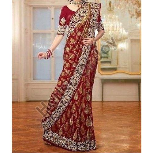 Printed Designer Bridal Saree, Saree Length : 6.5 Meter