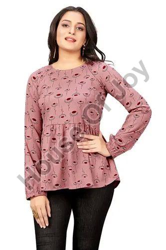 Printed Ladies Cotton Western Top, Technics : Attractive Pattern