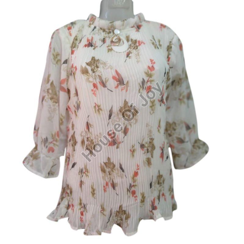 Printed Ladies Floral Long Top, Technics : Attractive Pattern
