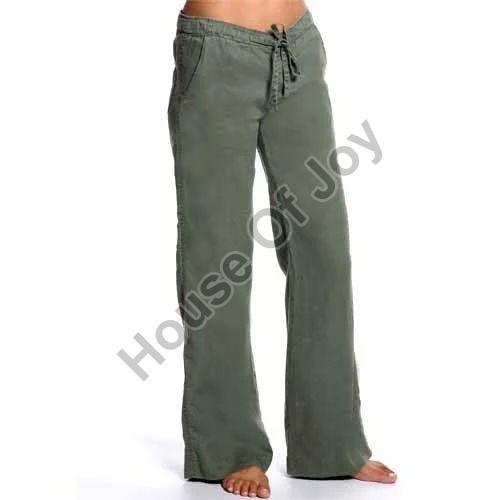 Plain Ladies Linen Pant, Size : XL, M